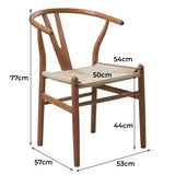 NNEDSZ Natural Hans Wegner Replica Wishbone Chairs (Set of 2)