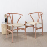 NNEDSZ Natural Hans Wegner Replica Wishbone Chairs (Set of 2)