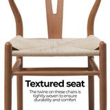 NNEDSZ Natural Hans Wegner Replica Wishbone Chairs (Set of 2)