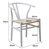 NNEDSZ White Hans Wegner Replica Wishbone Chairs (Set of 2)