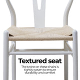 NNEDSZ White Hans Wegner Replica Wishbone Chairs (Set of 2)
