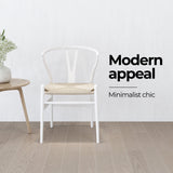 NNEDSZ White Hans Wegner Replica Wishbone Chairs (Set of 2)