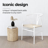 NNEDSZ White Hans Wegner Replica Wishbone Chairs (Set of 2)