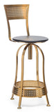 NNEDSZ Gold Black Swivel Kitchen Bar Stool Chair with High Back in Netted Design Frame