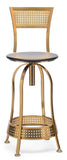 NNEDSZ Gold Black Swivel Kitchen Bar Stool Chair with High Back in Netted Design Frame