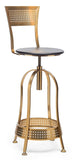 NNEDSZ Gold Black Swivel Kitchen Bar Stool Chair with High Back in Netted Design Frame