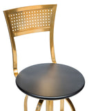 NNEDSZ Gold Black Swivel Kitchen Bar Stool Chair with High Back in Netted Design Frame