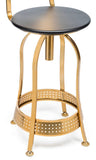 NNEDSZ Gold Black Swivel Kitchen Bar Stool Chair with High Back in Netted Design Frame