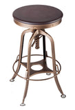 NNEDSZ Industrial Wooden Height Adjustable Swivel Bar Stool - French Brass