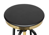 NNEDSZ Industrial Wooden Height Adjustable Swivel Bar Stool - Gold Black