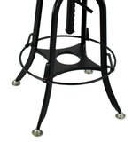 NNEDSZ Industrial Wooden Height Adjustable Swivel Bar Stool Chair with Back - Black Rustic