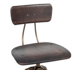NNEDSZ Industrial Wooden Height Adjustable Swivel Bar Stool Chair with Back - Dark French Brass