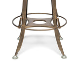 NNEDSZ Industrial Wooden Height Adjustable Swivel Bar Stool Chair with Back - Dark French Brass