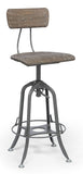 NNEDSZ Industrial Swivel Height Adjustable Grey Oak Wood Bar Stool Chair with Back