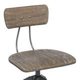 NNEDSZ Industrial Swivel Height Adjustable Grey Oak Wood Bar Stool Chair with Back