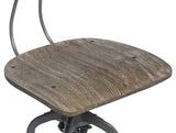 NNEDSZ Industrial Swivel Height Adjustable Grey Oak Wood Bar Stool Chair with Back