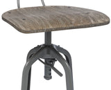 NNEDSZ Industrial Swivel Height Adjustable Grey Oak Wood Bar Stool Chair with Back