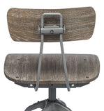 NNEDSZ Industrial Swivel Height Adjustable Grey Oak Wood Bar Stool Chair with Back
