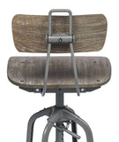 NNEDSZ Industrial Swivel Height Adjustable Grey Oak Wood Bar Stool Chair with Back