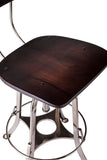 NNEDSZ Industrial Wooden Height Adjustable Swivel Bar Stool Chair with Back - Nickel Black