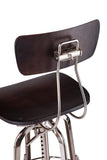 NNEDSZ Industrial Wooden Height Adjustable Swivel Bar Stool Chair with Back - Nickel Black