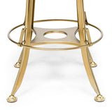 NNEDSZ Industrial Wooden Height Adjustable Swivel Black Gold Bar Stool Chair with Back