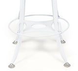 NNEDSZ Hamptons Style White Bar Stool Chair Height Adjustable and Swivel with Natural Wood Top