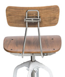 NNEDSZ Hamptons Style White Bar Stool Chair Height Adjustable and Swivel with Natural Wood Top