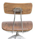 NNEDSZ Hamptons Style White Bar Stool Chair Height Adjustable and Swivel with Natural Wood Top