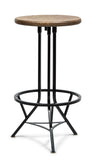 NNEDSZ Industrial Wooden Iron Swivel Bar Stool - Black Rustic