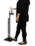 NNEDSZ Lirash Touch Free Hand Sanitiser Dispenser Station Floor Stand Foot Operated - Gold Black