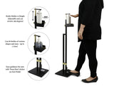 NNEDSZ Lirash Touch Free Hand Sanitiser Dispenser Station Floor Stand Foot Operated - Gold Black