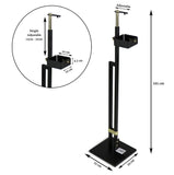 NNEDSZ Lirash Touch Free Hand Sanitiser Dispenser Station Floor Stand Foot Operated - Gold Black