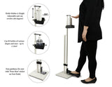 NNEDSZ Lirash Touch Free Hand Sanitiser Dispenser Station Floor Stand Foot Operated - White Black