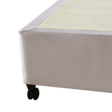 NNEDSZ Base Ensemble Double Size Solid Wooden Slat in Beige with Removable Cover