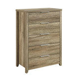 NNEDSZ Pieces Bedroom Suite Natural Wood Like MDF Structure Double Size Oak Colour Bed, Bedside Table, Tallboy & Dresser