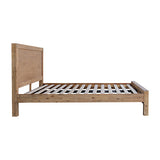 NNEDSZ Pieces Bedroom Suite in Solid Wood Veneered Acacia Construction Timber Slat Double Size Oak Colour Bed, Bedside Table