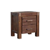 NNEDSZ Pieces Bedroom Suite in Solid Wood Veneered Acacia Construction Timber Slat King Size Chocolate Colour Bed, Bedside Table , Tallboy & Dresser