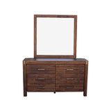 NNEDSZ Pieces Bedroom Suite in Solid Wood Veneered Acacia Construction Timber Slat King Size Chocolate Colour Bed, Bedside Table , Tallboy & Dresser