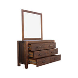 NNEDSZ Pieces Bedroom Suite in Solid Wood Veneered Acacia Construction Timber Slat King Size Chocolate Colour Bed, Bedside Table , Tallboy & Dresser
