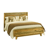 NNEDSZ Pieces Bedroom Suite King Size in Solid Wood Antique Design Light Brown Bed, Bedside Table , Tallboy & Dresser