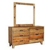 NNEDSZ Pieces Bedroom Suite King Size in Solid Wood Antique Design Light Brown Bed, Bedside Table , Tallboy & Dresser