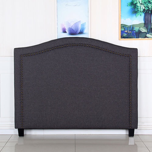 NNEDSZ Head Queen Size Charcoal Headboard with Curved Design Upholstery Linen Fabric