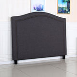 NNEDSZ Head Queen Size Charcoal Headboard with Curved Design Upholstery Linen Fabric