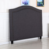 NNEDSZ Head Queen Size Charcoal Headboard with Curved Design Upholstery Linen Fabric