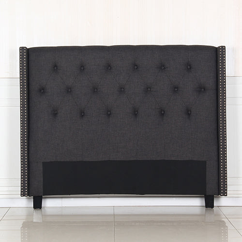 NNEDSZ Head Queen Charcoal Headboard Upholstery Fabric Studded Buttons