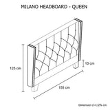 NNEDSZ Head Queen Charcoal Headboard Upholstery Fabric Studded Buttons