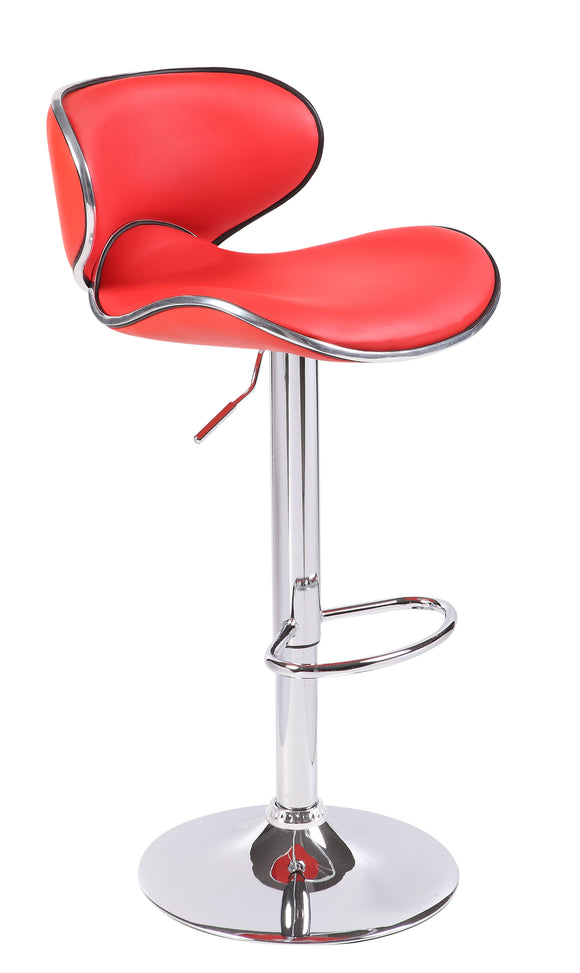 NNEDSZ 2X Red Bar Stools Faux Leather Mid High Back Adjustable Crome Base Gas Lift Swivel Chairs