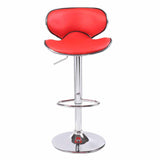 NNEDSZ 2X Red Bar Stools Faux Leather Mid High Back Adjustable Crome Base Gas Lift Swivel Chairs