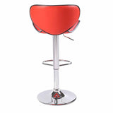 NNEDSZ 2X Red Bar Stools Faux Leather Mid High Back Adjustable Crome Base Gas Lift Swivel Chairs